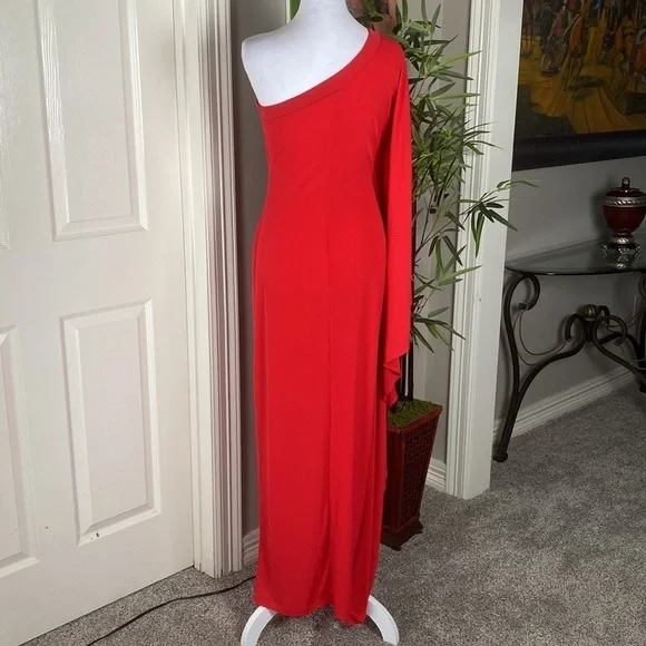 Venus One Shoulder One Sleeve Party Cocktail Long Maxi Dress Size S - Picture 4 of 9